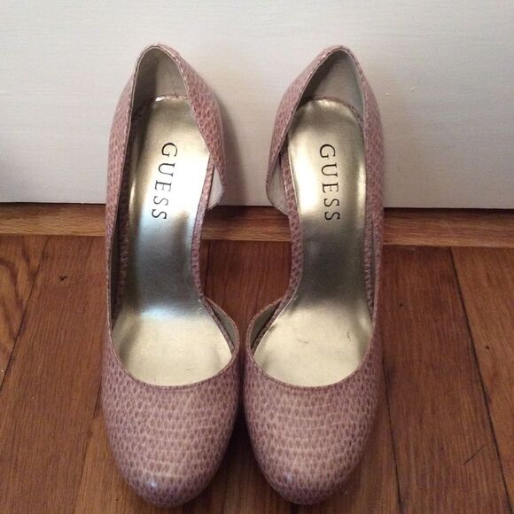 GUESS blush pink snakeskin platform pump heels - Picture 10 of 10